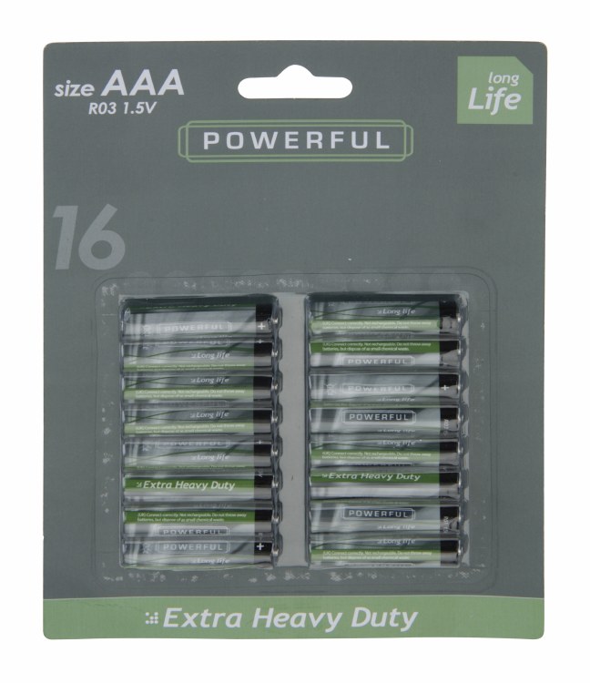 Powerful AAA Battery Pack Of 16 Pieces